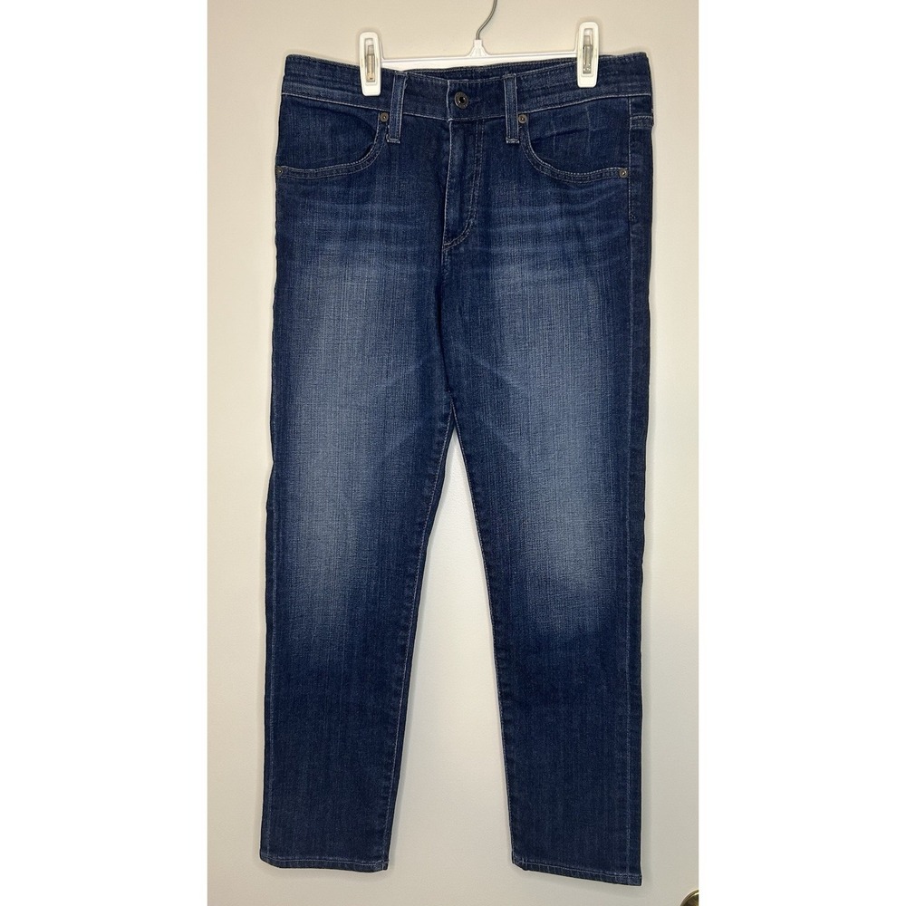 ADRIANO GOLDSCHMIED Blue Denim Farrah Skinny Crop High-Rise Jeans Womens 30